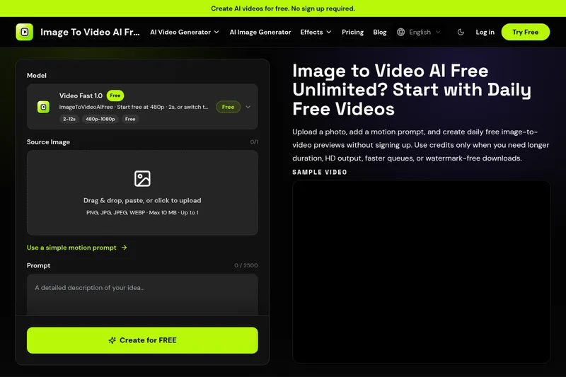 Imagetovideoaifree