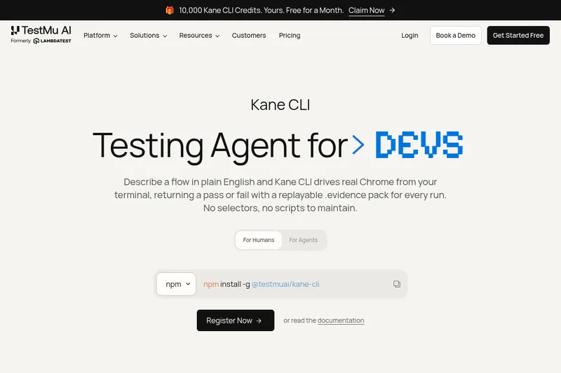 Kane CLI by TestMu AI screenshot