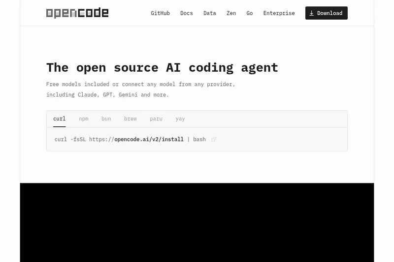 opencode screenshot